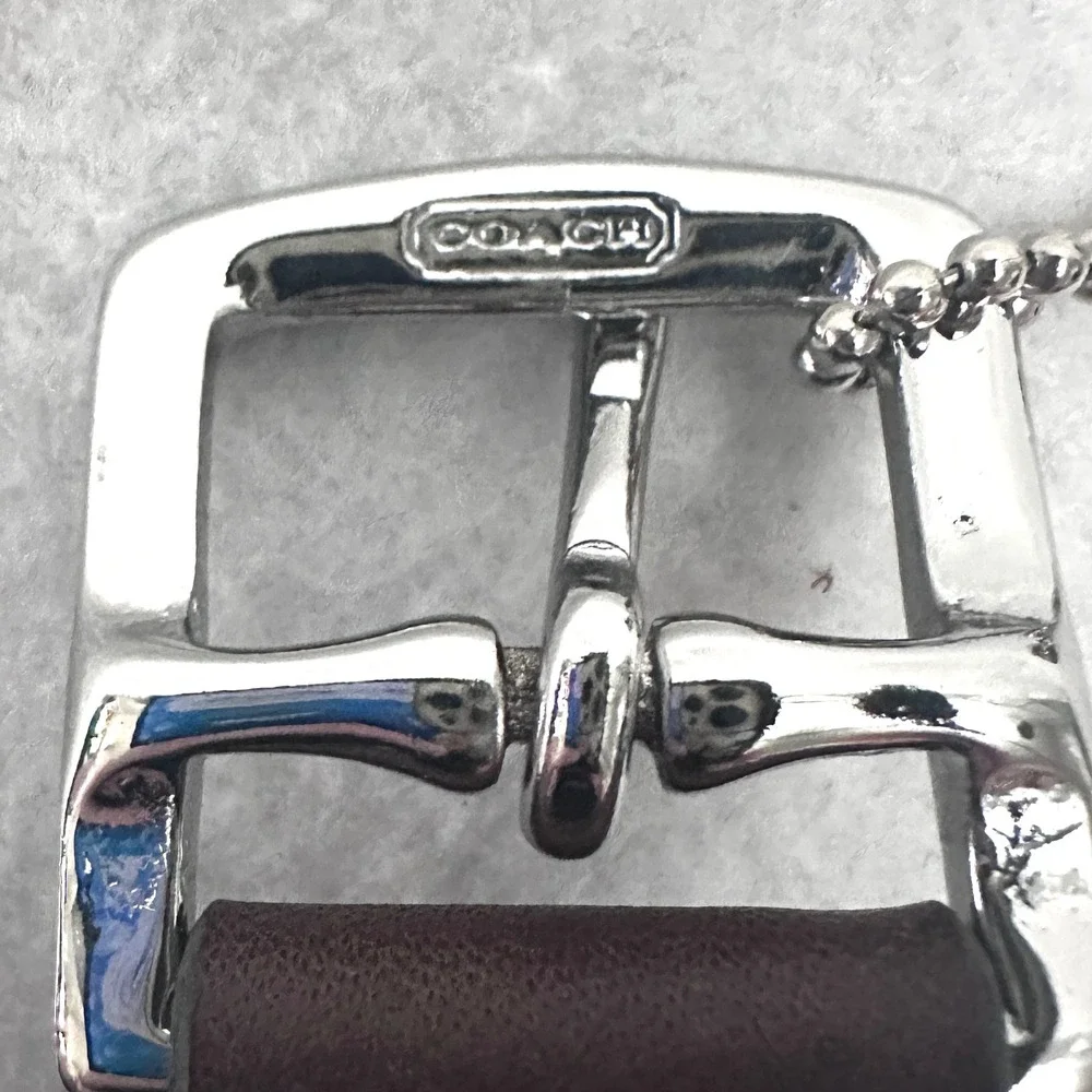 Coach XL 38 Mahogany Brown Leather Legacy Buckle Belt FS8566 SV/MA XL